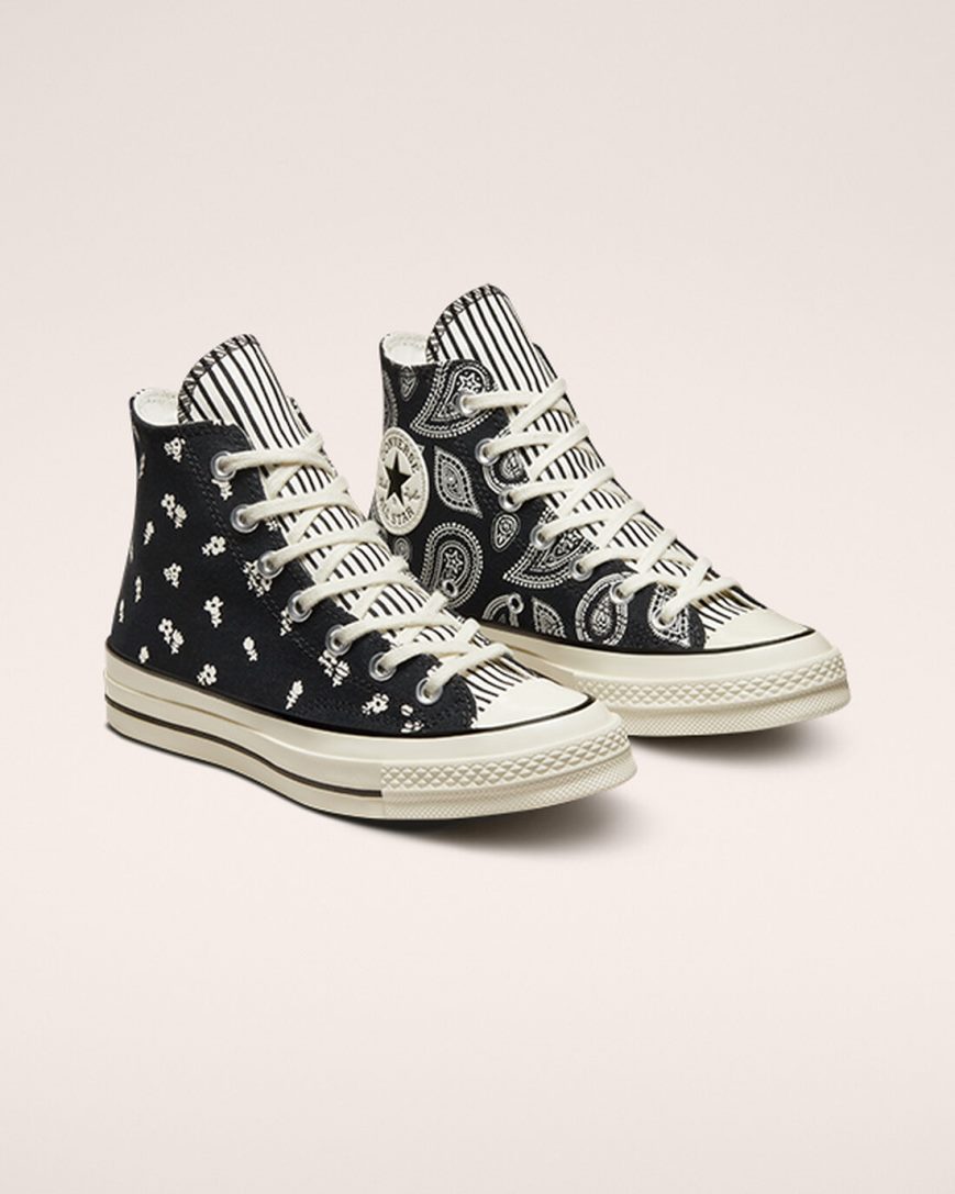 Dámské Boty Vysoké Converse Chuck 70 Paisley Černé | CZ LVOW35